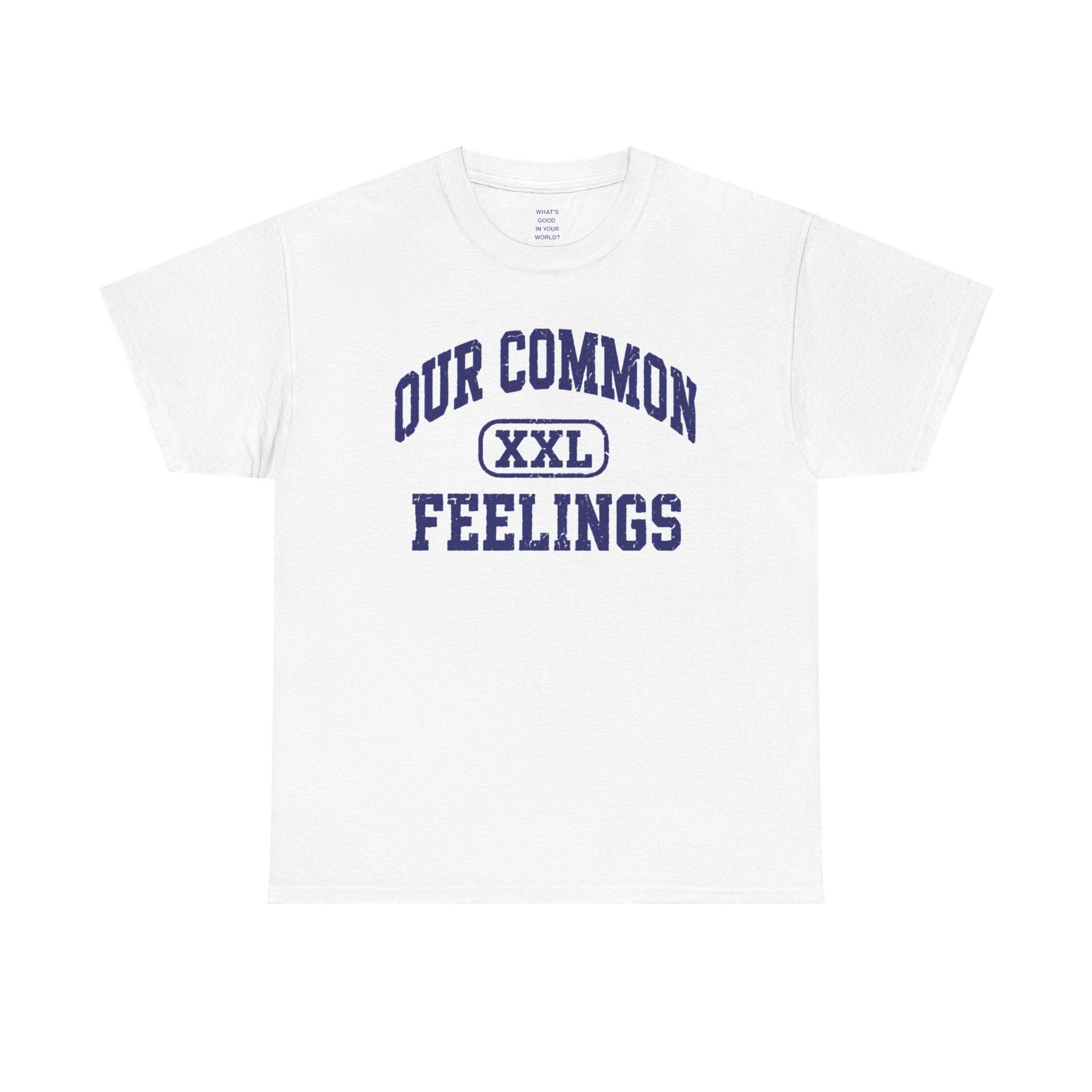Our Common Feelings XXL Tee — Vintage College Graphic Shirt